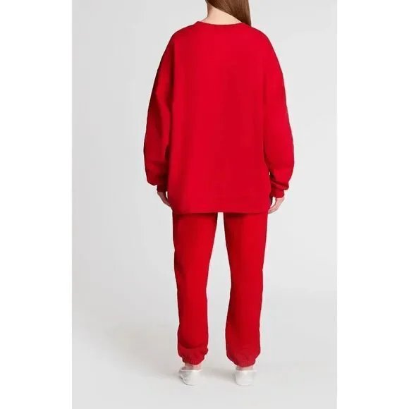 The Bar Varsity Ruby and White Sweatpants